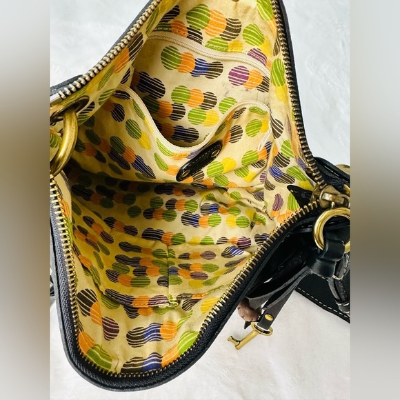 Fossil Black Soft Pebble Leather Medium Size Crossbody Bag Or Wallet - Picture 9 of 11